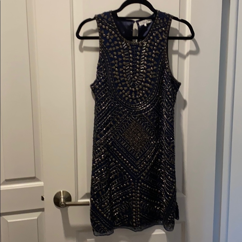 Parker Allegra Beaded Silk Mini Dress
